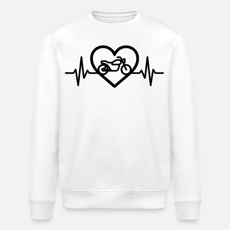 Motorcycle Heart Biker Passion - Stanley/Stella ROLLER Unisex Organic Sweatshirt - white