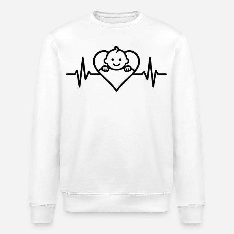 Coeur Bébé Grossesse - Sweat bio ROLLER Stanley/Stella Unisexe - blanc