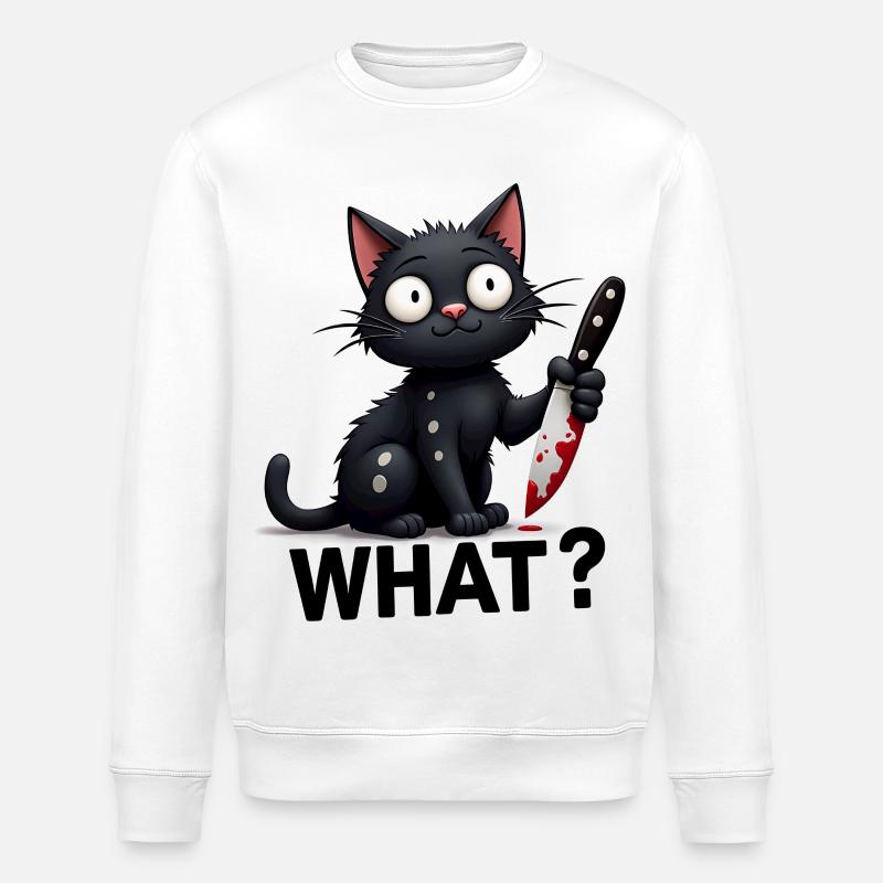 WHAT? Killer-Katze - Stanley/Stella Unisex Bio-Sweatshirt ROLLER - Weiß