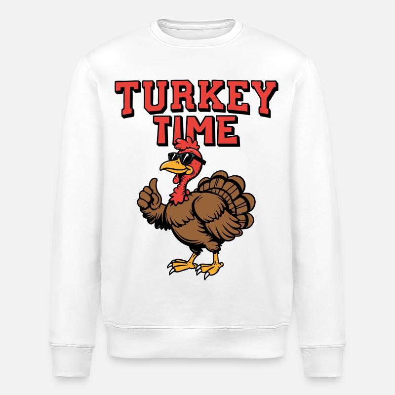 Heure de la dinde - Sweat bio ROLLER Stanley/Stella Unisexe - blanc