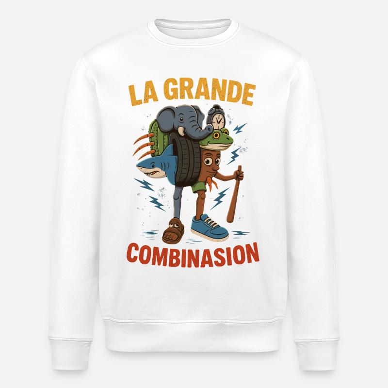 Combinasion La Grande Combinaison Italienne Brainrot - Sweat bio ROLLER Stanley/Stella Unisexe - blanc