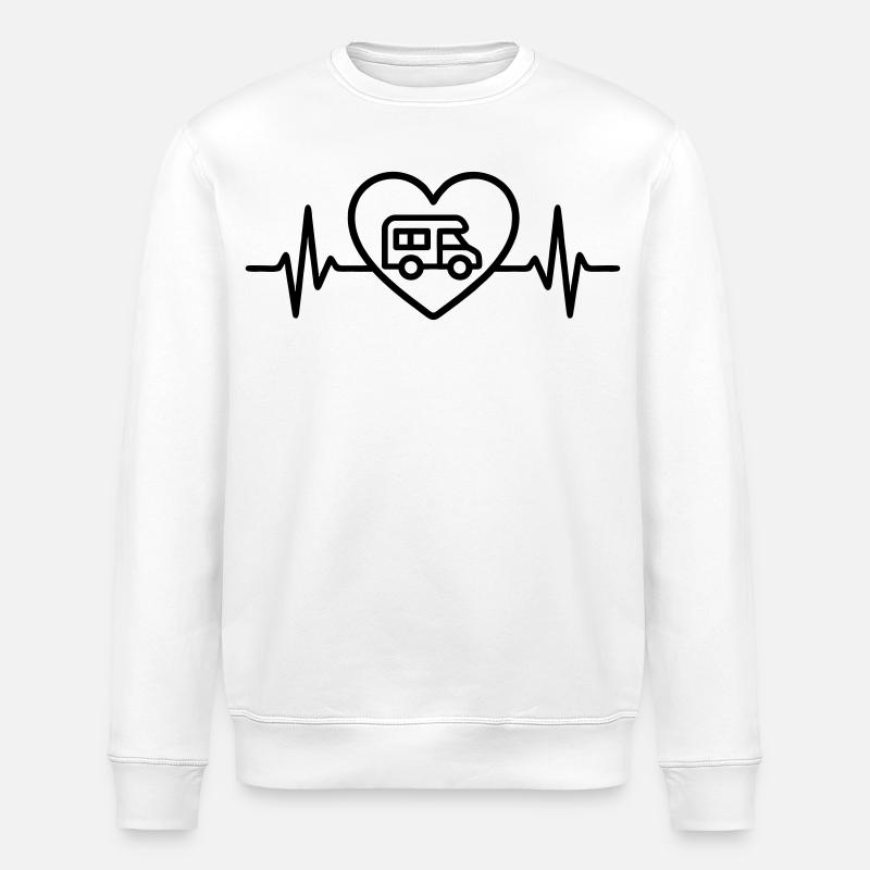 Wohnmobil Herz Vanlife Reise - Stanley/Stella Unisex Bio-Sweatshirt ROLLER - Weiß