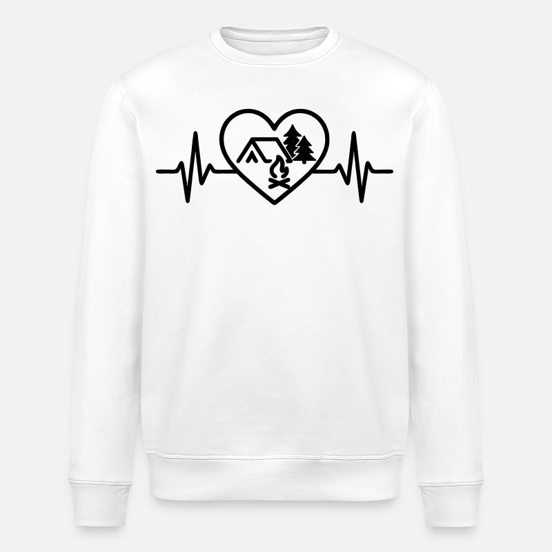 Camping Tente Coeur Nature Aventure - Sweat bio ROLLER Stanley/Stella Unisexe - blanc