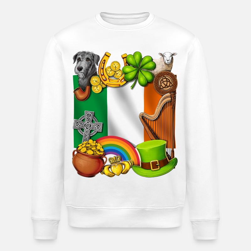 Irisches Erbe - Stanley/Stella Unisex Bio-Sweatshirt ROLLER - Weiß