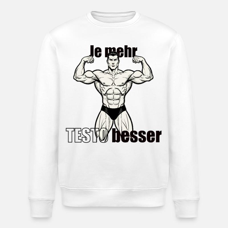Muskelheld Kraftpose Druckdesign - Stanley/Stella Unisex Bio-Sweatshirt ROLLER - Weiß