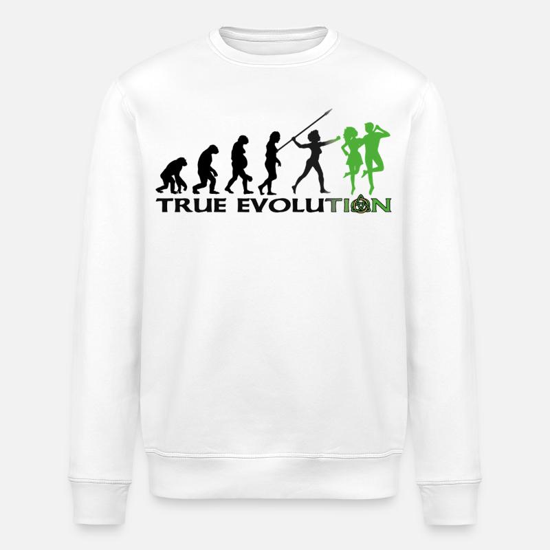 Evolution towards traditional Irish dance - Stanley/Stella ROLLER Unisex Organic Sweatshirt - white