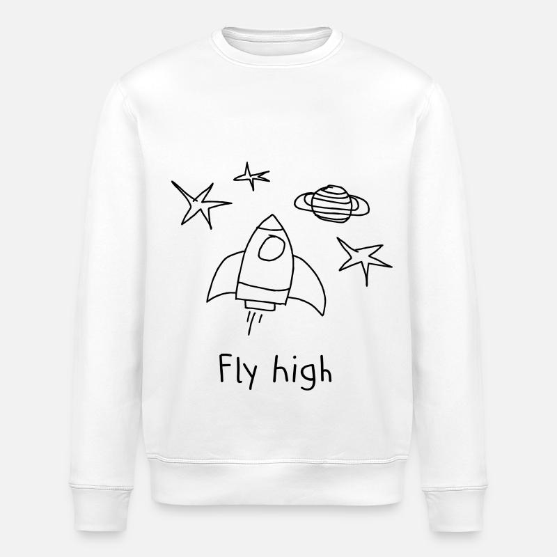 Fly High Rocket Space - Stanley/Stella ROLLER Unisex Organic Sweatshirt - white