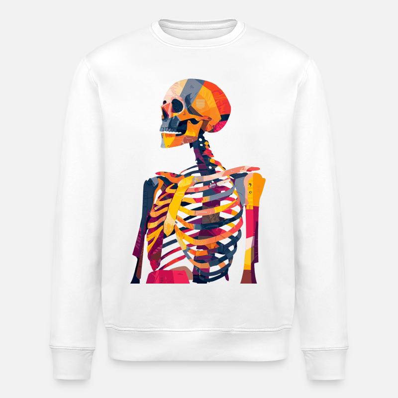 Artiste squelette Art créatif Anatomie - Sweat bio ROLLER Stanley/Stella Unisexe - blanc