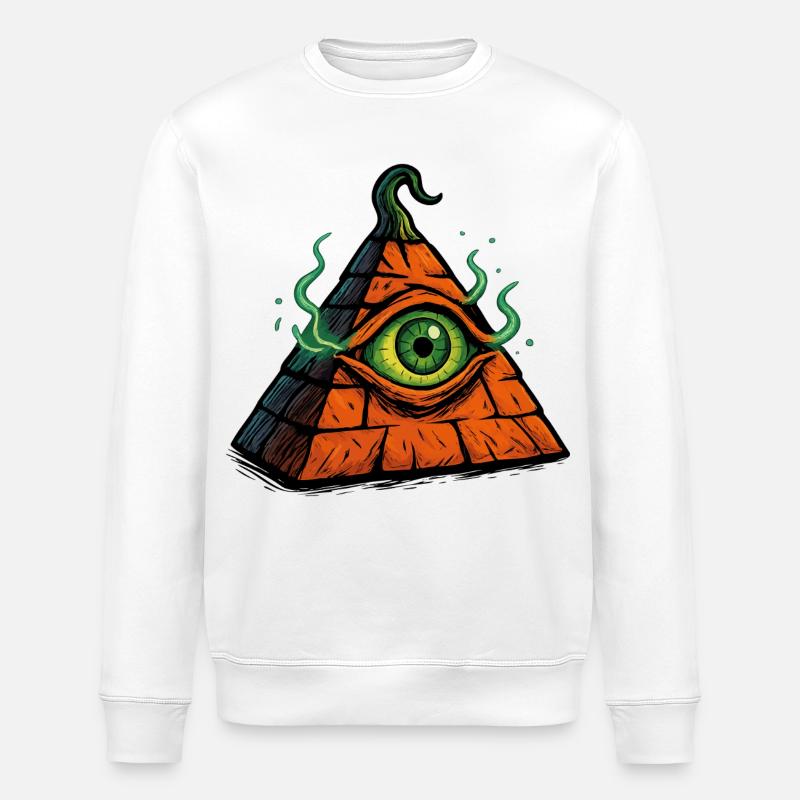 Pyramide d’Halloween – L’œil de la terreur - Sweat bio ROLLER Stanley/Stella Unisexe - blanc
