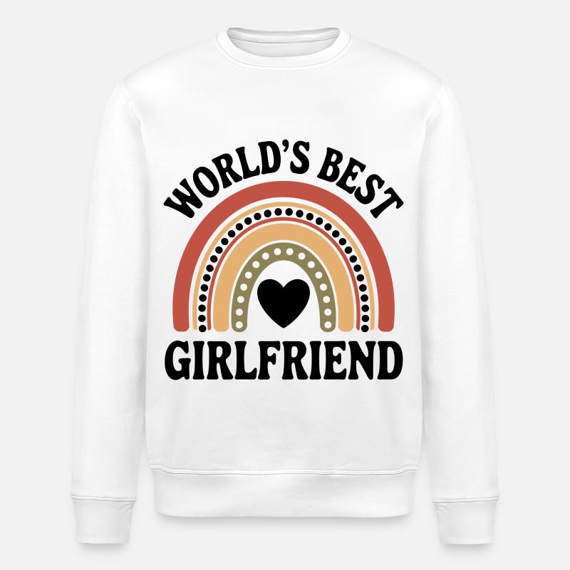Weltbeste Freundin Regenbogen - Stanley/Stella Unisex Bio-Sweatshirt ROLLER - Weiß
