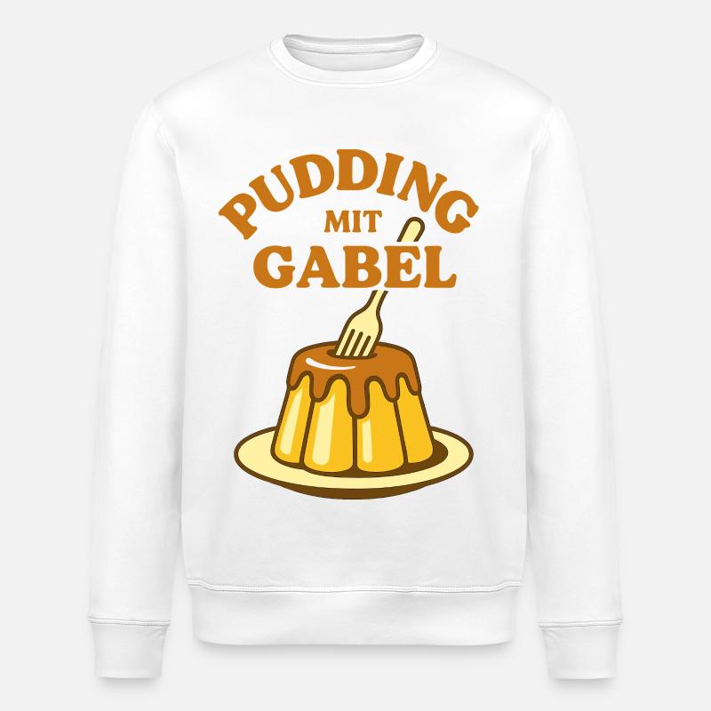Pudding mit Gabel - Stanley/Stella Unisex Bio-Sweatshirt ROLLER - Weiß