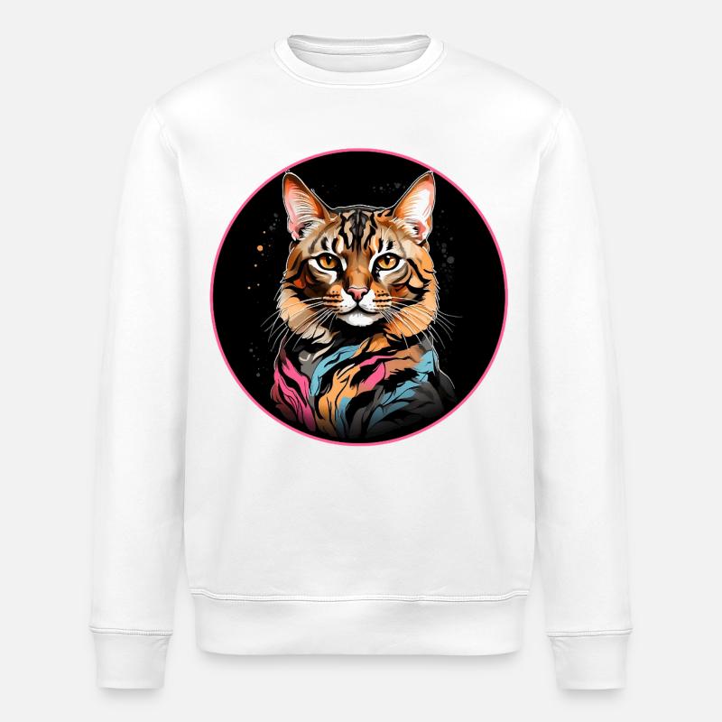 Portrait de chat du Bengale - Sweat bio ROLLER Stanley/Stella Unisexe - blanc