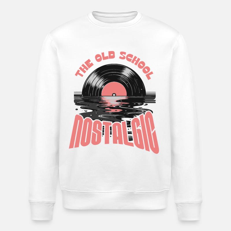 Old School Nostalgik Vinyl-Design - Stanley/Stella Unisex Bio-Sweatshirt ROLLER - Weiß