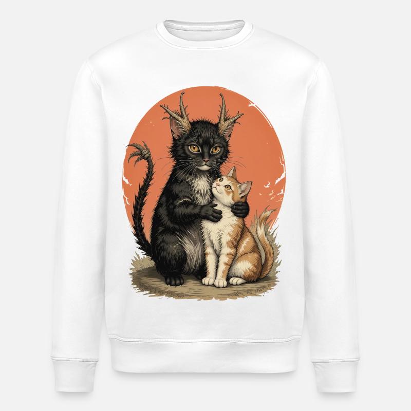 Geweih-Katzengefährten - Stanley/Stella Unisex Bio-Sweatshirt ROLLER - Weiß