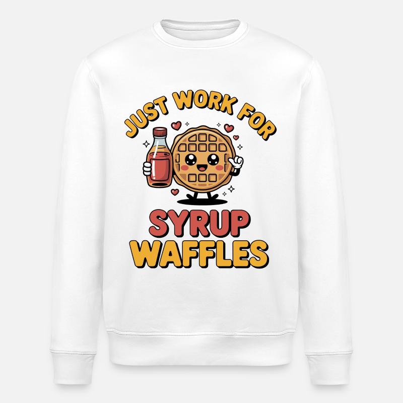 Belgische Waffeln Geschenkidee Design - Stanley/Stella Unisex Bio-Sweatshirt ROLLER - Weiß
