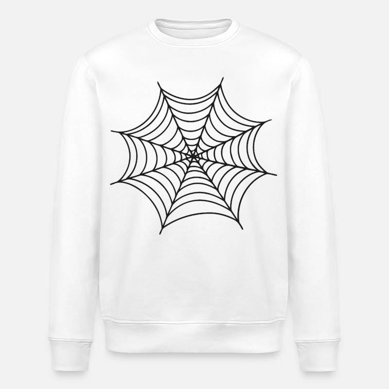 Schwarzes minimalistisches Spinnennetz - Stanley/Stella Unisex Bio-Sweatshirt ROLLER - Weiß