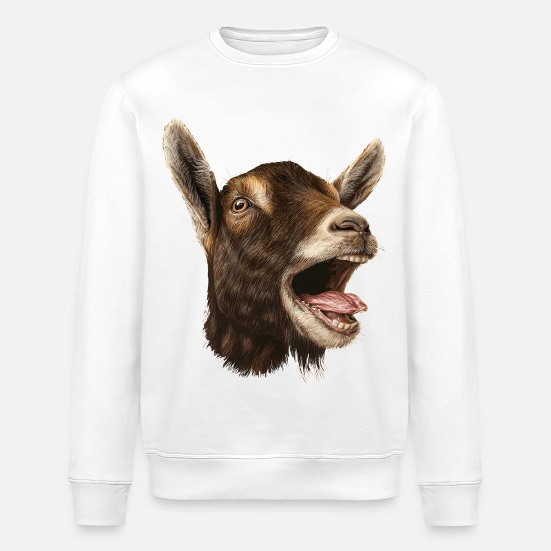 Chèvre Élevage Chèvre Agriculteur Chèvre Brune - Sweat bio ROLLER Stanley/Stella Unisexe - blanc