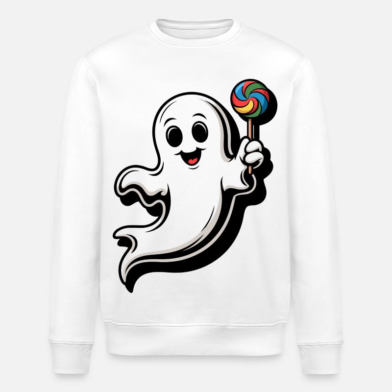 Fröhlicher Geist mit Lollipop - Stanley/Stella Unisex Bio-Sweatshirt ROLLER - Weiß
