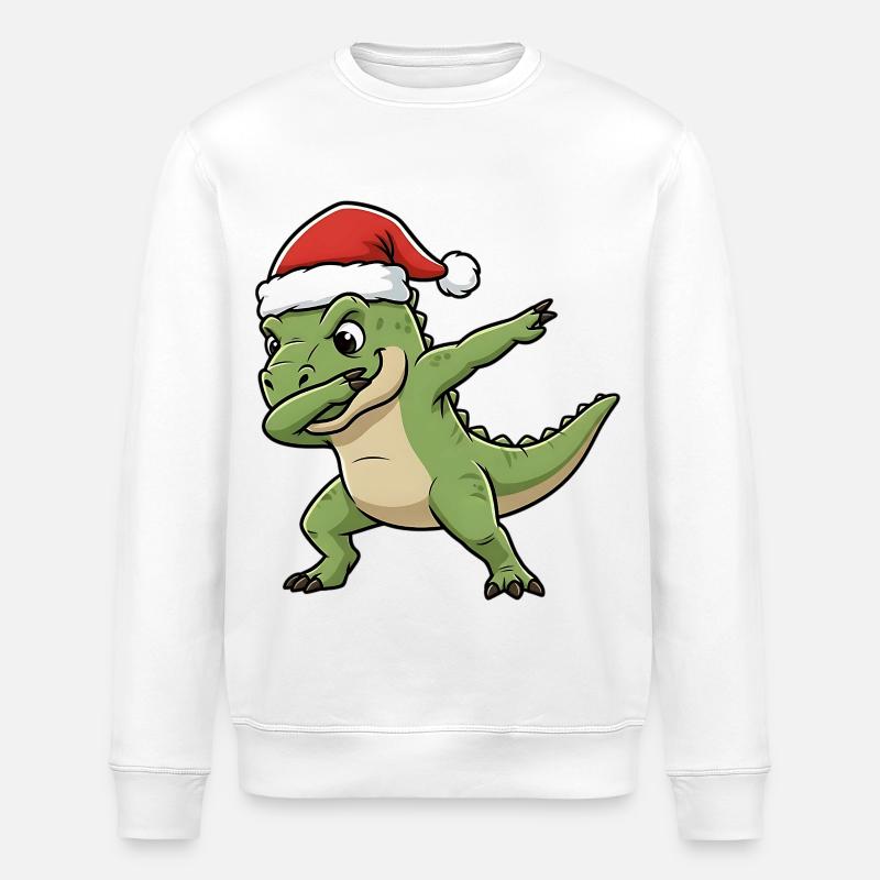 Dab T-Rex de Noël - Sweat bio ROLLER Stanley/Stella Unisexe - blanc