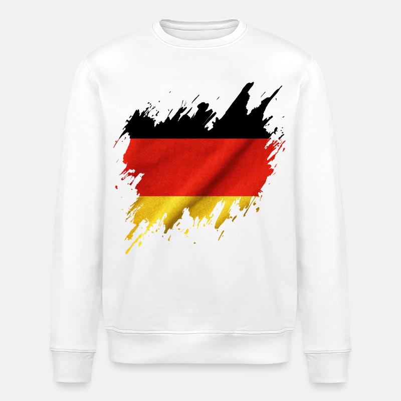 Drapeau allemand, style déchiré - Sweat bio ROLLER Stanley/Stella Unisexe - blanc