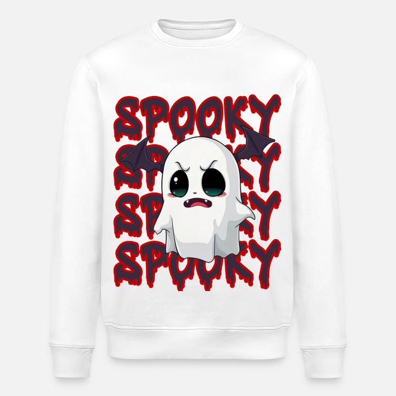 Fantôme effrayant d’Halloween - Sweat bio ROLLER Stanley/Stella Unisexe - blanc