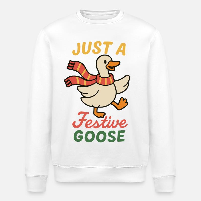 Weihnachtsgans Nur eine festliche Gans - Stanley/Stella Unisex Bio-Sweatshirt ROLLER - Weiß