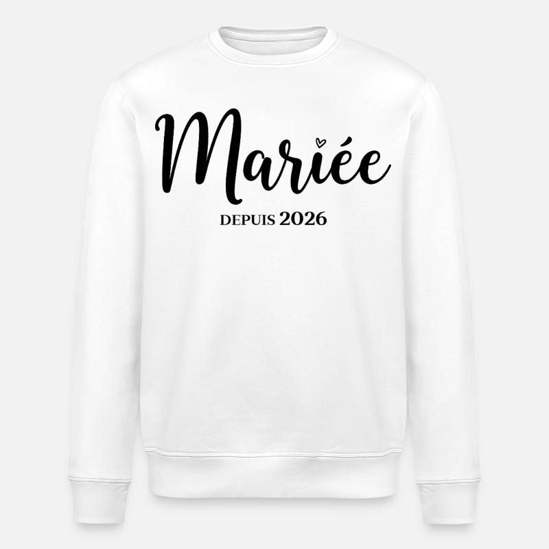 Mariée Depuis 2026 design élégant pour mariage - Sweat bio ROLLER Stanley/Stella Unisexe - blanc