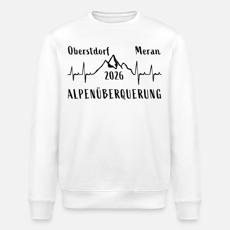 ALPENÜBERQUERUNG 2026 Oberstdorf Meran E5 - Stanley/Stella Unisex Bio-Sweatshirt ROLLER - Weiß