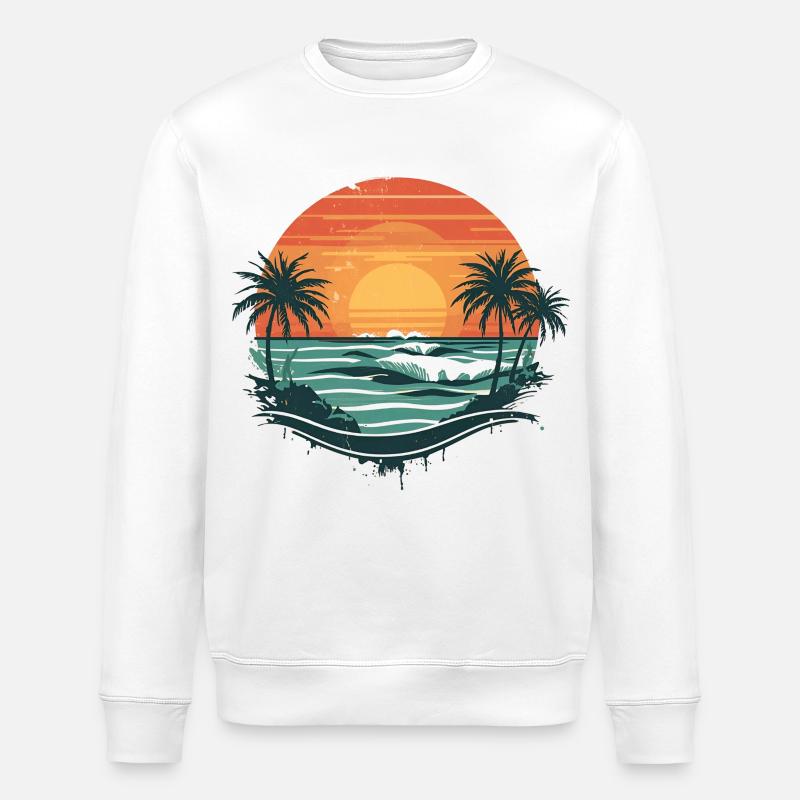 Retro-Surf-Vibe - Stanley/Stella Unisex Bio-Sweatshirt ROLLER - Weiß