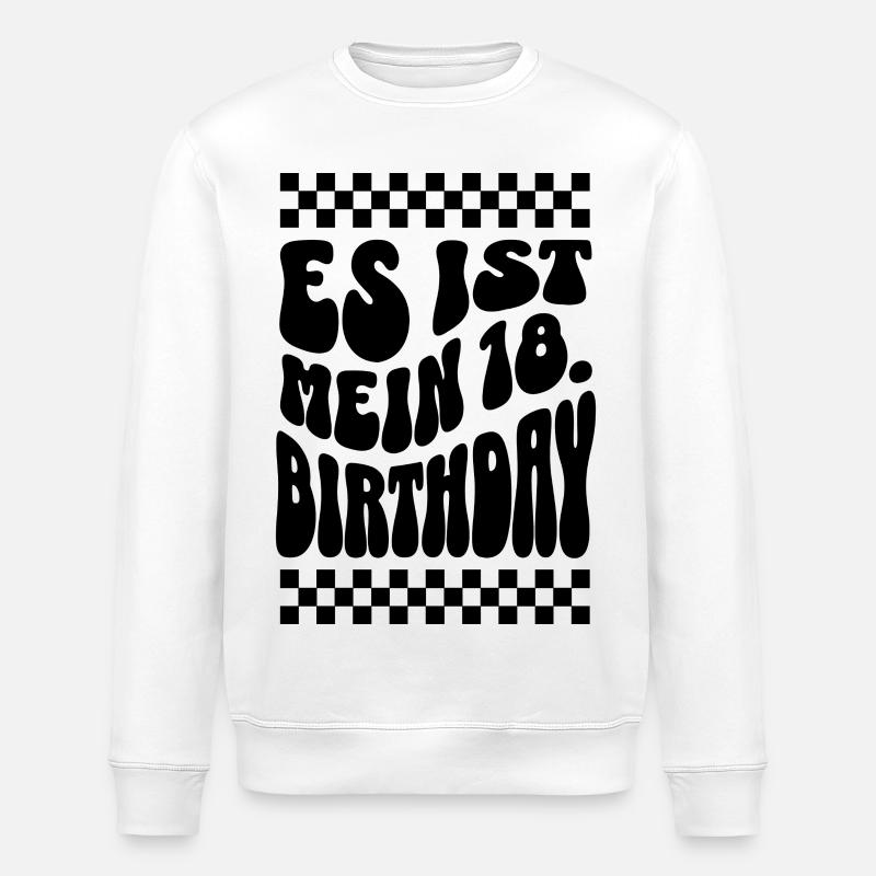 Design rétro C’est mon 18e anniversaire - Sweat bio ROLLER Stanley/Stella Unisexe - blanc
