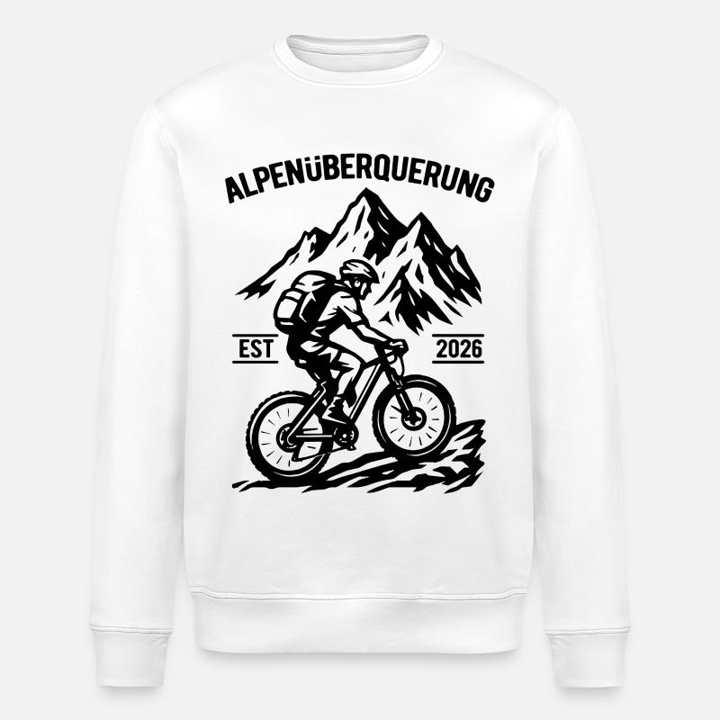Alpenüberquerung EST 2026 - Fahrrad - Stanley/Stella Unisex Bio-Sweatshirt ROLLER - Weiß