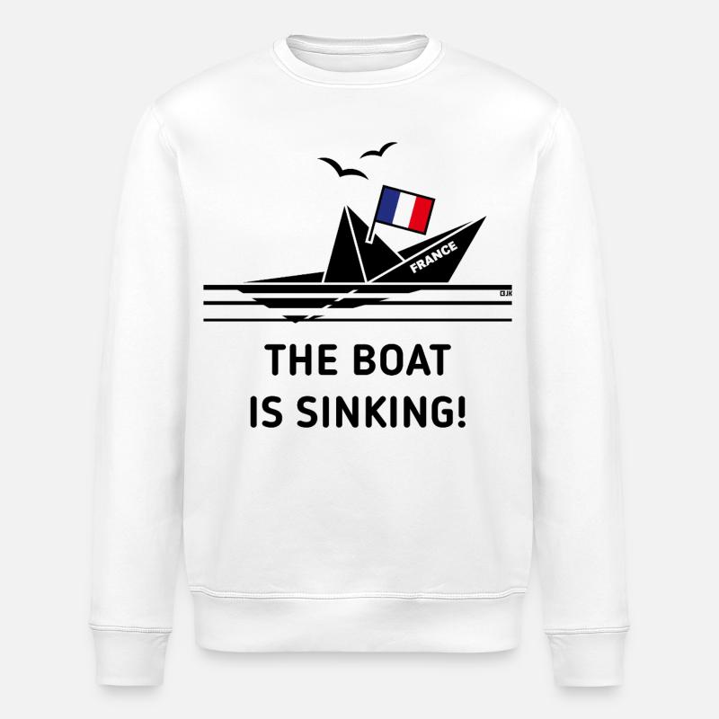 Das Boot sinkt! (Frankreich / POS) - Stanley/Stella Unisex Bio-Sweatshirt ROLLER - Weiß