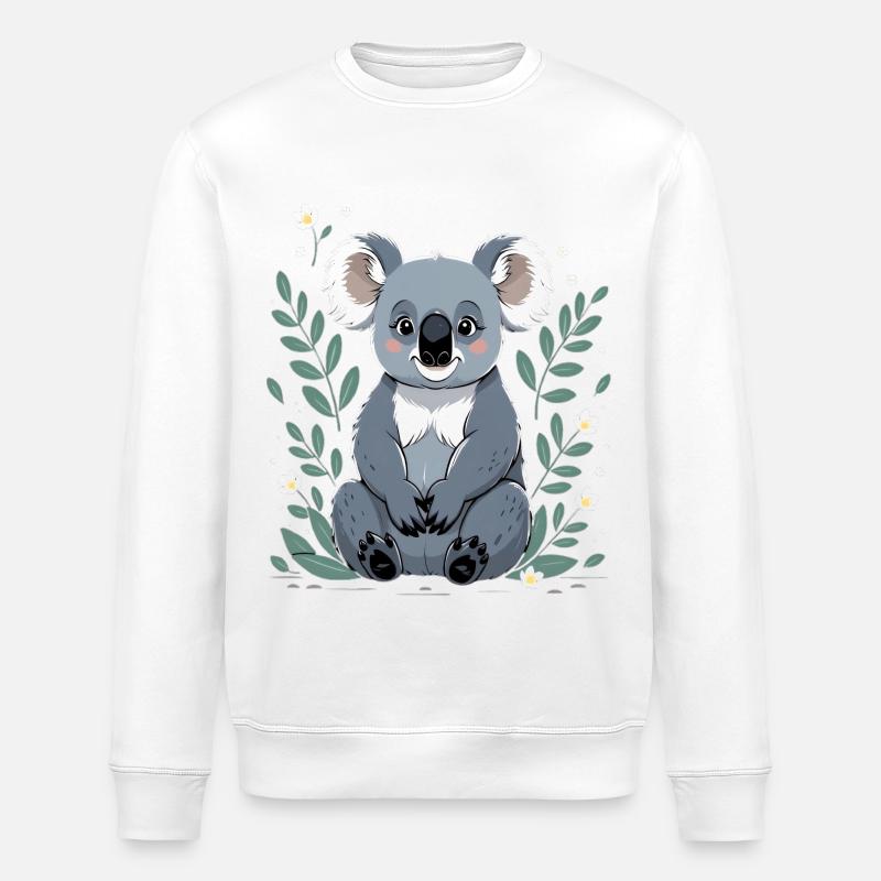 Small koala in a leaf frame - Stanley/Stella ROLLER Unisex Organic Sweatshirt - white