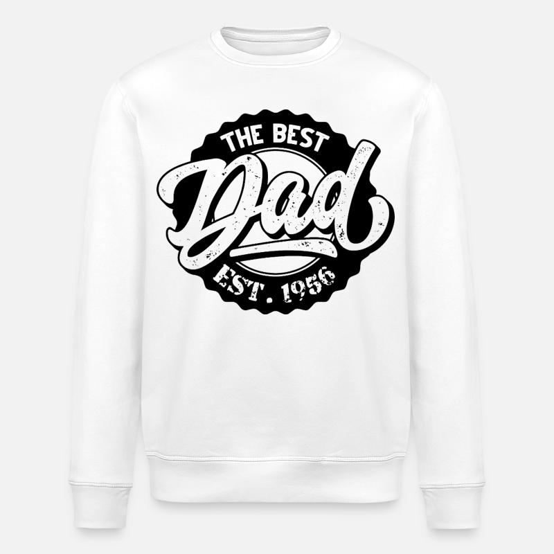 Le meilleur papa EST 1956 - Sweat bio ROLLER Stanley/Stella Unisexe - blanc
