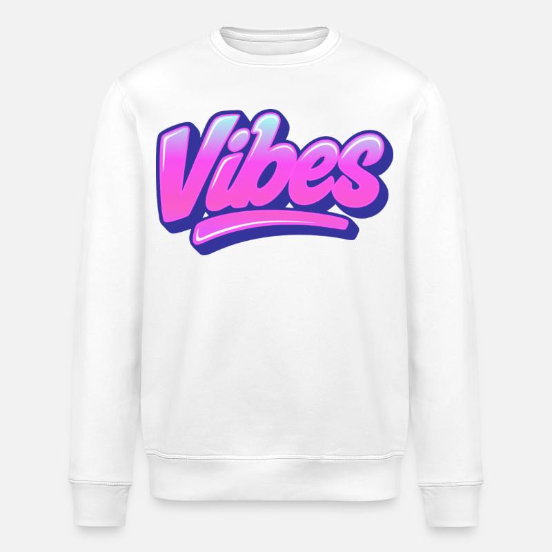 Vibes Schriftzug  - Stanley/Stella Unisex Bio-Sweatshirt ROLLER - Weiß