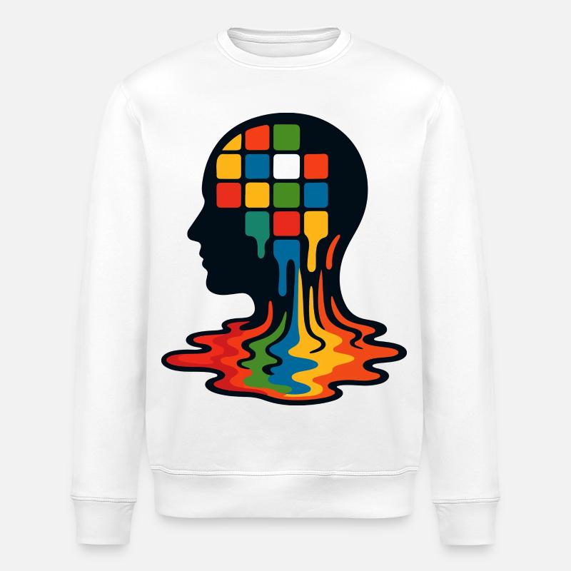 Mosaik-Geist-Kernschmelze - Stanley/Stella Unisex Bio-Sweatshirt ROLLER - Weiß