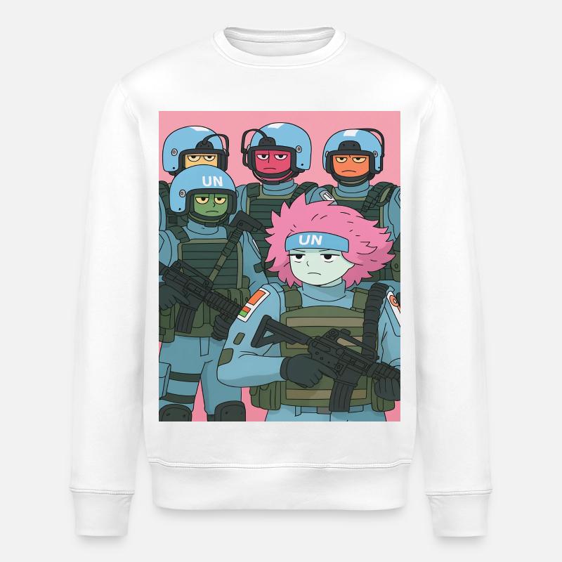 Cartoon Truppe Parodie - Stanley/Stella Unisex Bio-Sweatshirt ROLLER - Weiß