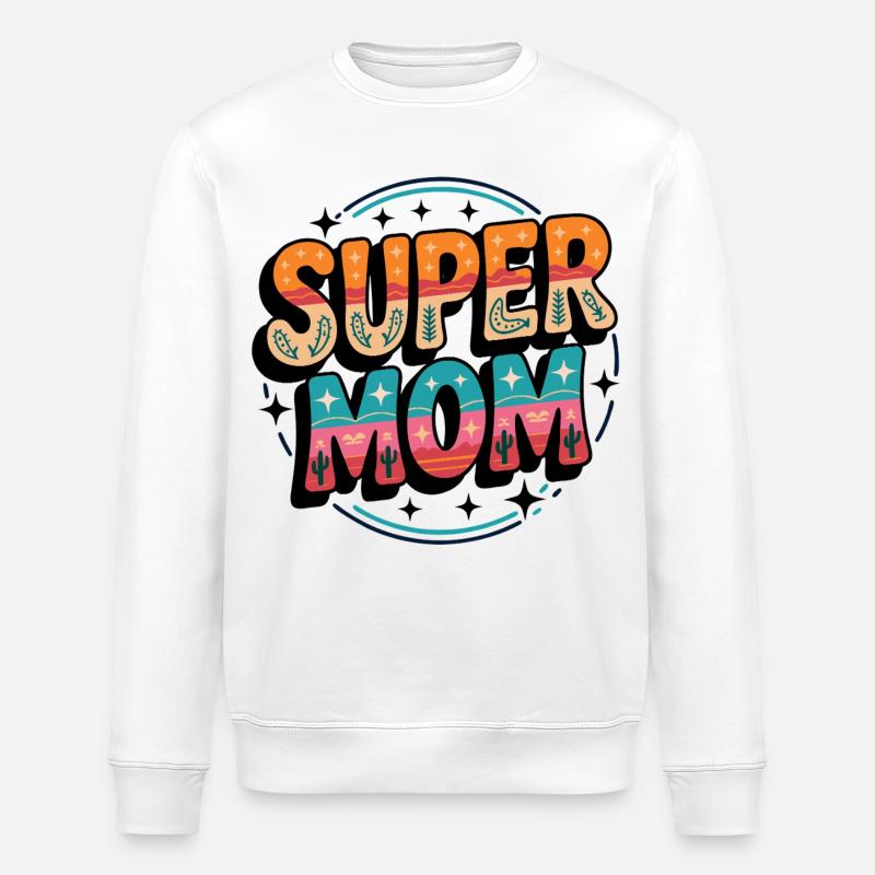 Supermom Super Mama - Stanley/Stella Unisex Bio-Sweatshirt ROLLER - Weiß