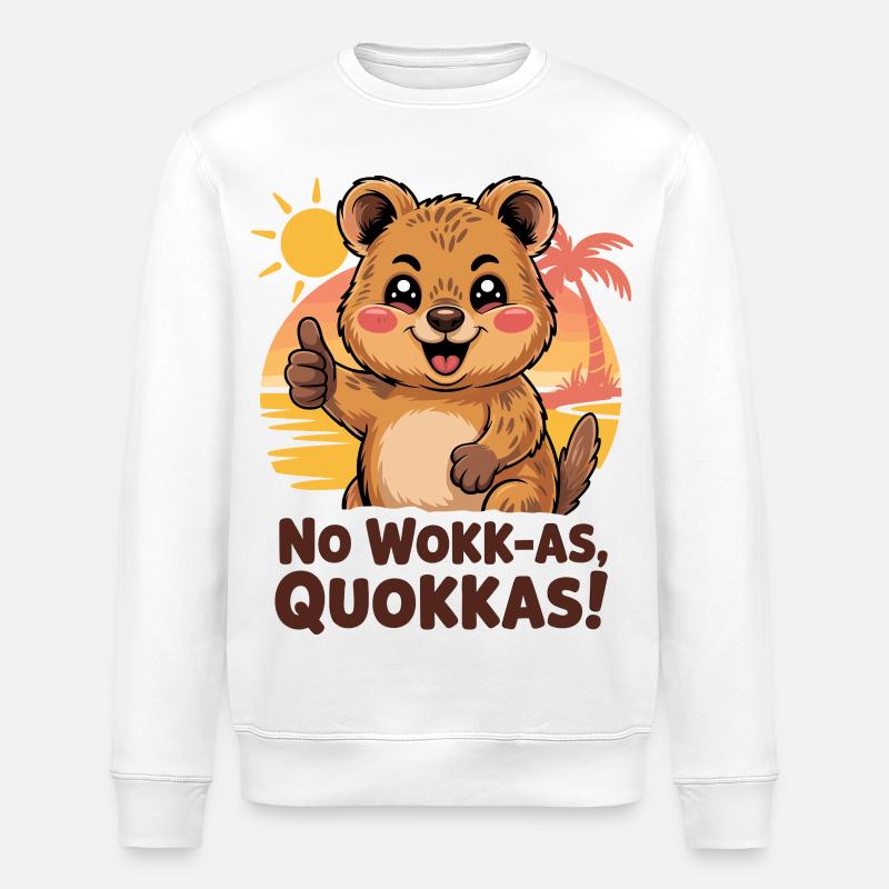 Australischer Tier Quokka Humor - Stanley/Stella Unisex Bio-Sweatshirt ROLLER - Weiß