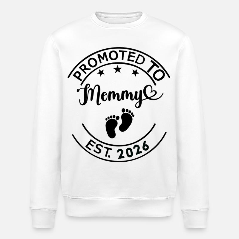 Zur Mama befördert - Stanley/Stella Unisex Bio-Sweatshirt ROLLER - Weiß