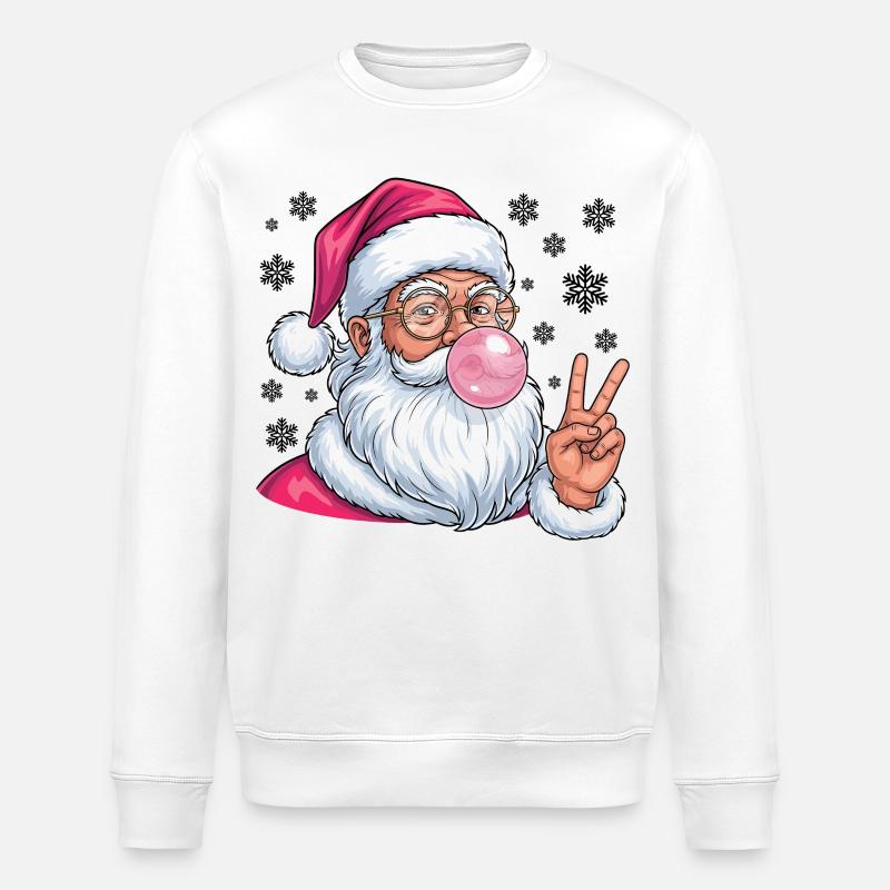 Weihnachtsmann Bubble Gum - Stanley/Stella Unisex Bio-Sweatshirt ROLLER - Weiß