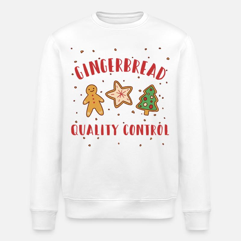 Gingerbread Quality Control - Lustige Weihnachten - Stanley/Stella Unisex Bio-Sweatshirt ROLLER - Weiß