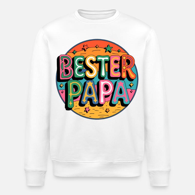 Bester Papa Farbexplosion - Stanley/Stella Unisex Bio-Sweatshirt ROLLER - Weiß