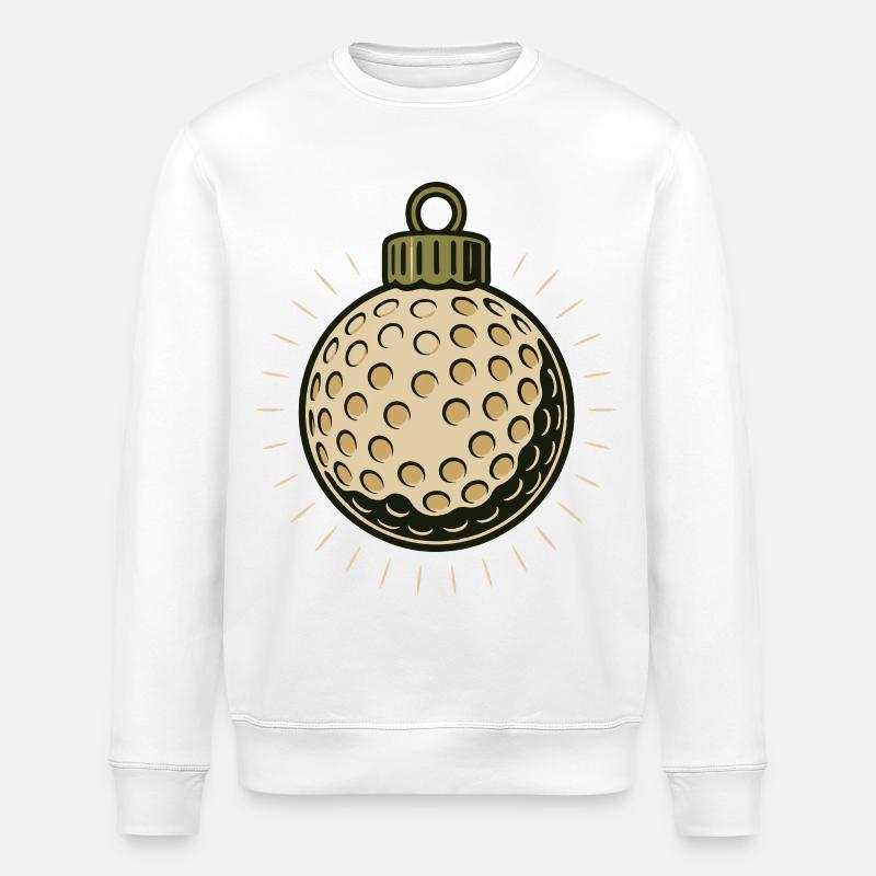 Lustiges Golf-Weihnachtskugel-Design - Stanley/Stella Unisex Bio-Sweatshirt ROLLER - Weiß