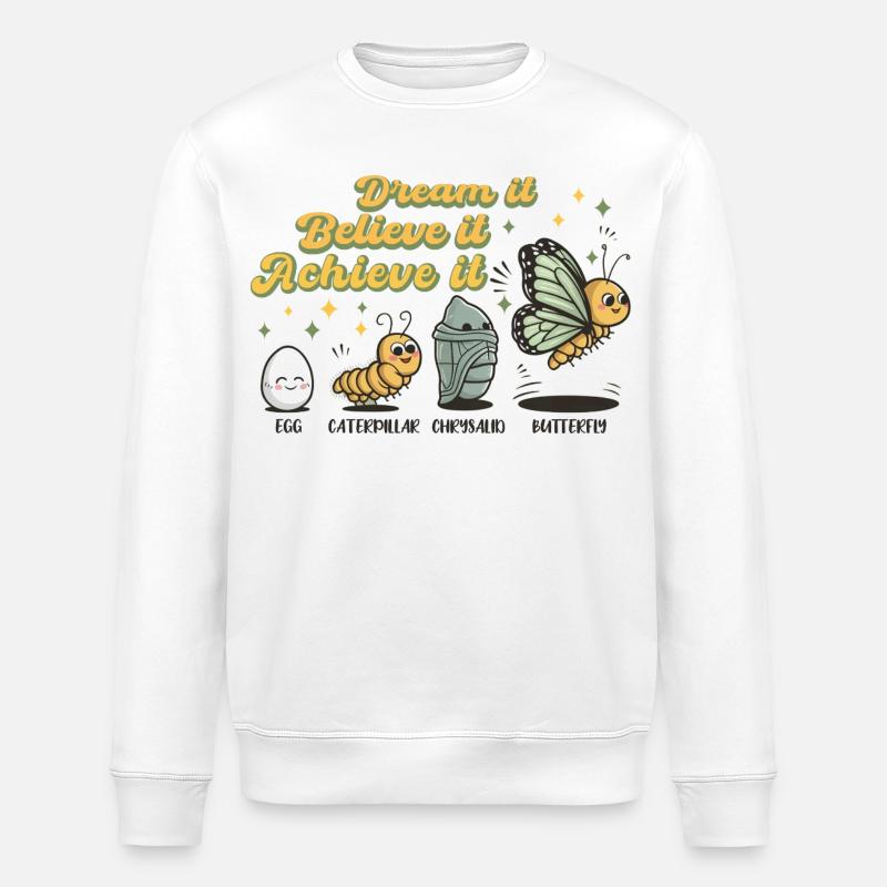 Chenille Papillon Ecole Evolution Cadeau - Sweat bio ROLLER Stanley/Stella Unisexe - blanc