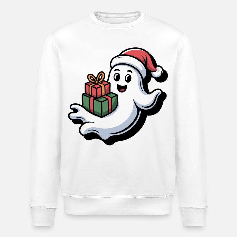 Weihnachtsgeist mit Geschenken - Stanley/Stella Unisex Bio-Sweatshirt ROLLER - Weiß