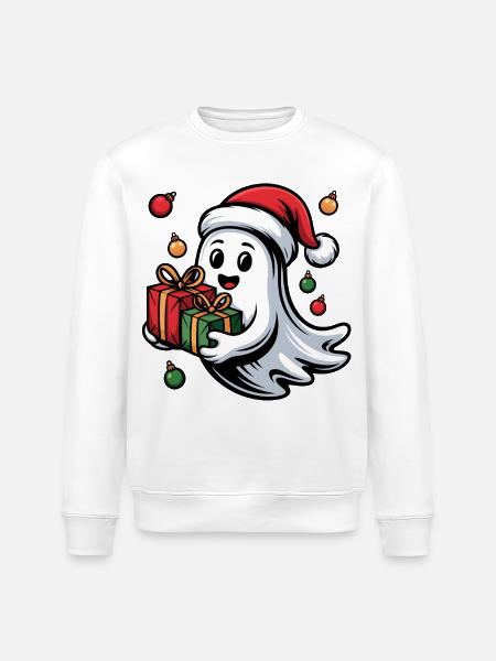 Weihnachtsgeist mit Geschenken - Stanley/Stella Unisex Bio-Sweatshirt ROLLER - Weiß