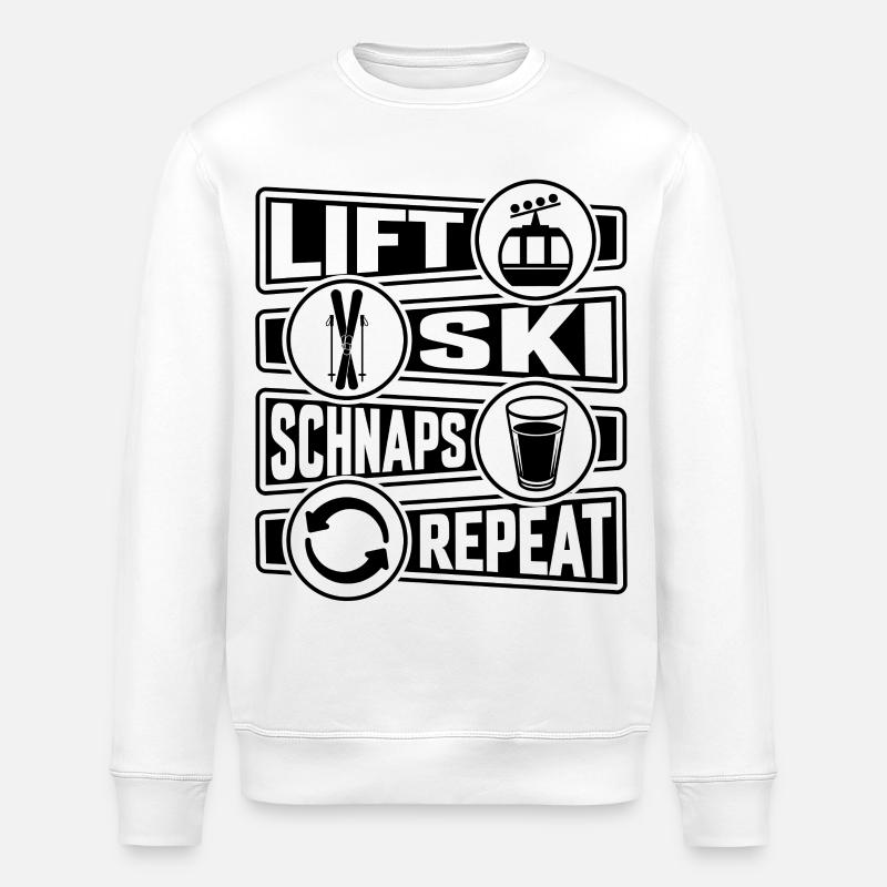 Lift Ski Schnaps Repeat - Stanley/Stella Unisex Bio-Sweatshirt ROLLER - Weiß