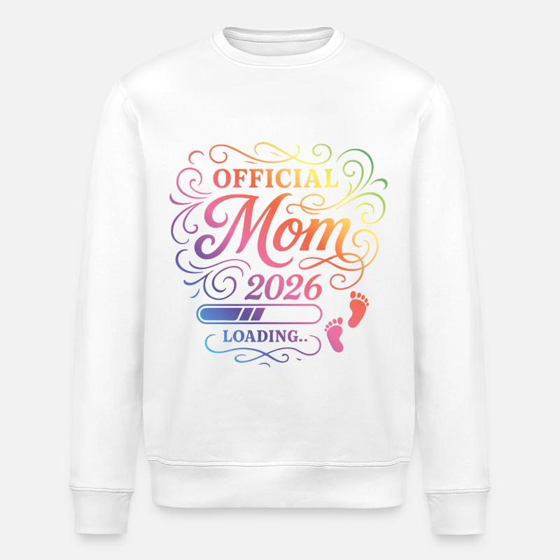 Mama 2026 Loading Mom Bunt - Stanley/Stella Unisex Bio-Sweatshirt ROLLER - Weiß