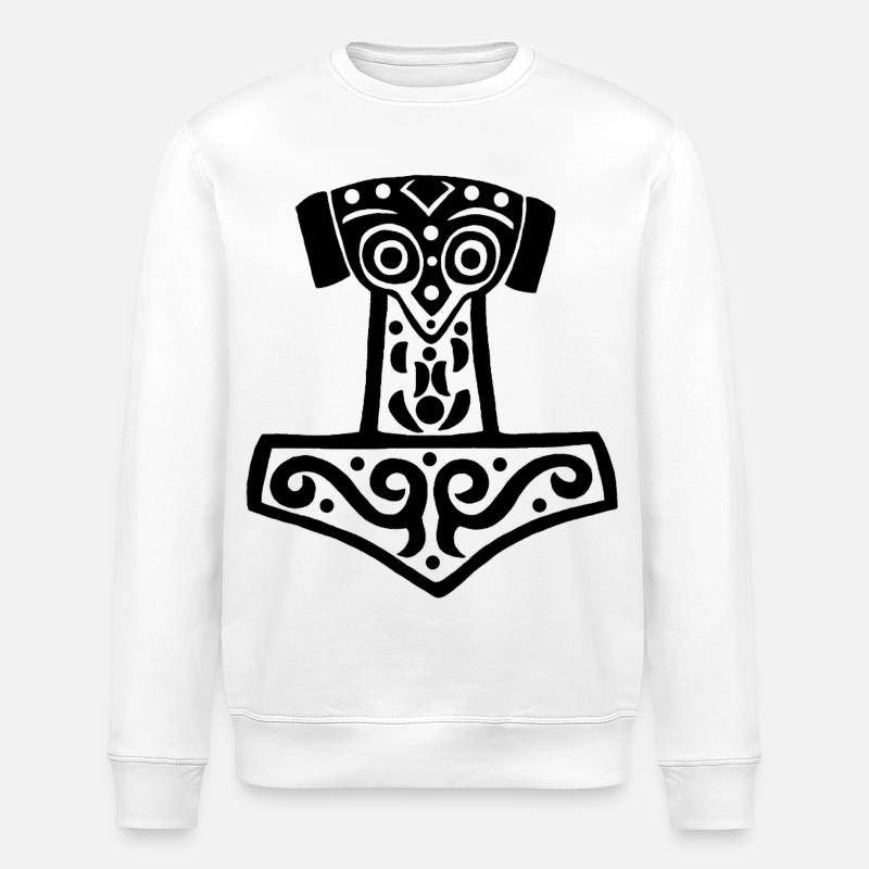 Marteau de Thor (noir) - Sweat bio ROLLER Stanley/Stella Unisexe - blanc